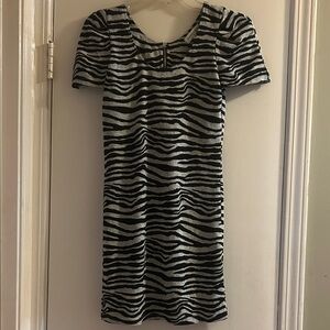 Elegant Zebra Pattern Mini Dress
